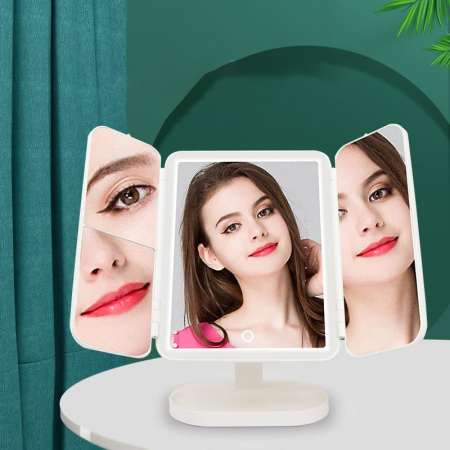 Зеркало для макияжа Beauty Mirror 4 в 1 (White) С акб