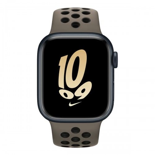 Смарт-часы Apple Watch Nike S8, 41 mm, корпус из алюминия цвета «тёмная ночь», спортивный ремешок Nike цвета «Olive Grey/Black»