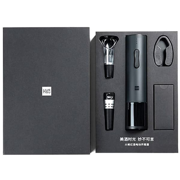 Винный набор аксессуаров Xiaomi Huo Hou Electric Wine Bottle Opener BASIC (HU0047), черный