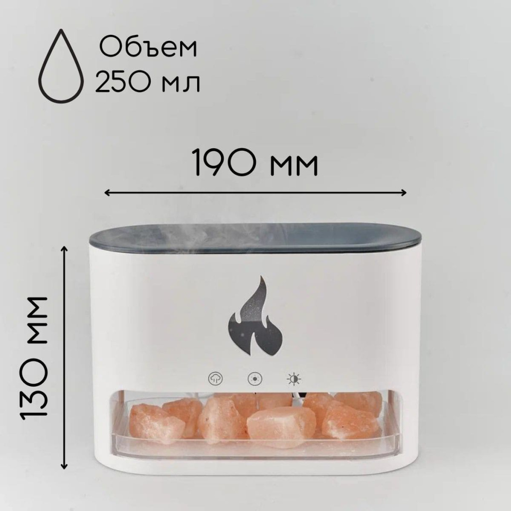 18 Портативный ультразвуковой мини увлажнитель воздуха для дома с эффектом камина Aroma Diffuser (White).jpg