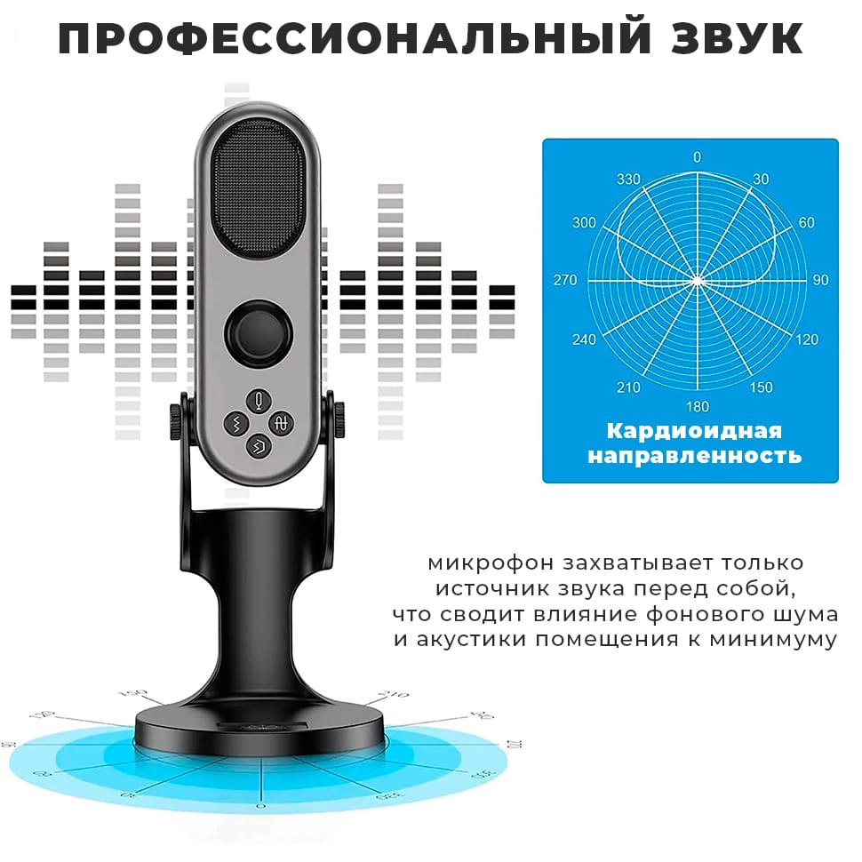 13 Микрофон универсальный кардиоидный JMARY MC-PW7, Type-C+Lightning+Jack 3.5mm, черный.jpg