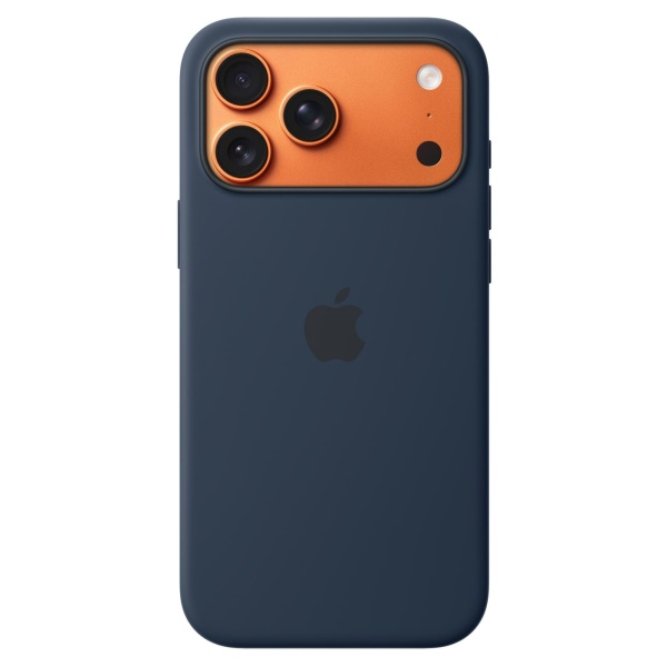 Чехол Silicone Case MagSafe совместим с ремешком через плечо 17 Pro Max Blue