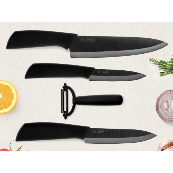 Набор 3 керамических ножа и овощечистка Xiaomi Huo Huo Nano Ceramic Knife (HU0010)