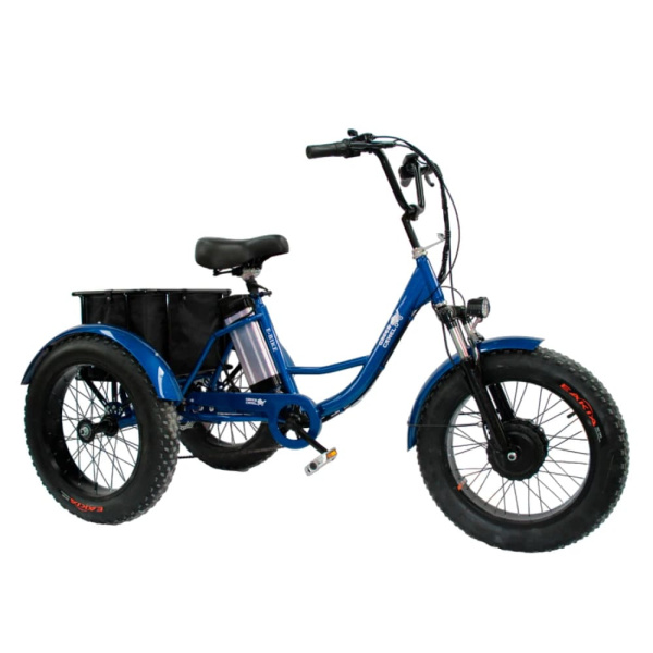 Электровелосипед GreenCamel Трайк-F20 (R20FAT 500W 48V12Ah, 7скор) Темно-синий