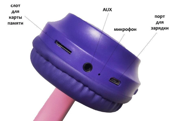 Беспроводные наушники с кошачьими ушками Wireless Headphones Cat Ear ZW-028 Фиолетовые