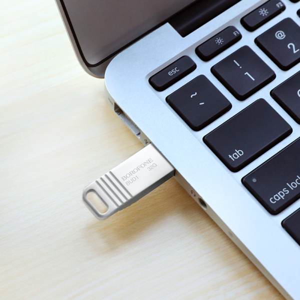 Флешка USB Flash Drive BOROFONE BUD1 Nimble, 64GB, серебристый