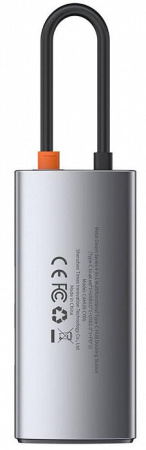 Переходник BASEUS Metal Gleam Series 4-in-1 Разветвитель Type-C - USB3.0 + USB2.0 + HDMI + PD Серый (CAHUB-CY0G)