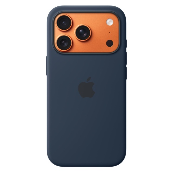 Чехол Silicone Case MagSafe совместим с ремешком через плечо 17 Pro Blue