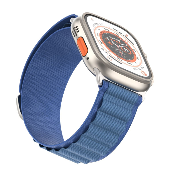 Ремешок нейлоновый Alpine Loop для Apple Watch 42/44/45/49 мм, 235мм, на застежке, синий