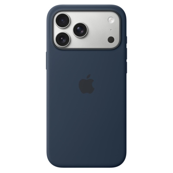 Чехол Silicone Case MagSafe совместим с ремешком через плечо 17 Pro Max Blue