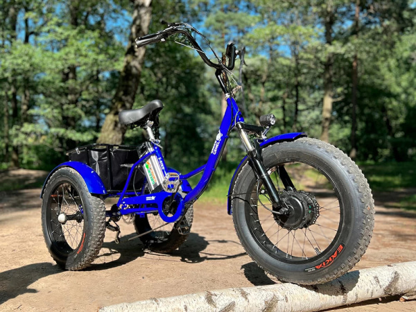 Электровелосипед GreenCamel Трайк-F20 (R20FAT 500W 48V12Ah, 7скор) Темно-синий