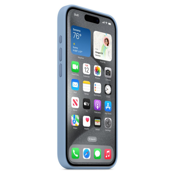 Чехол Silicone Case MagSafe Iphone 15 Pro Голубой