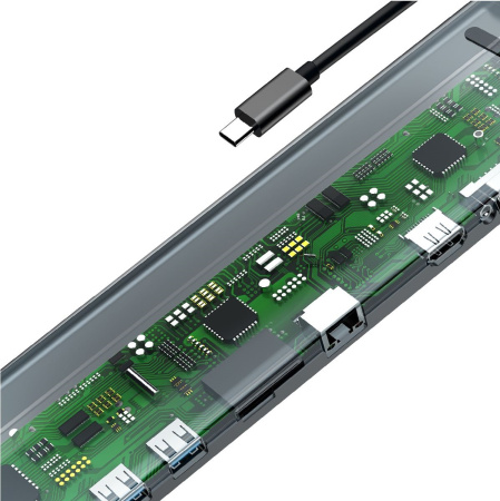 USB-концентратор Хаб Baseus Enjoyment Series Type-C Notebook HUB Adapter Gray CATSX-F0G