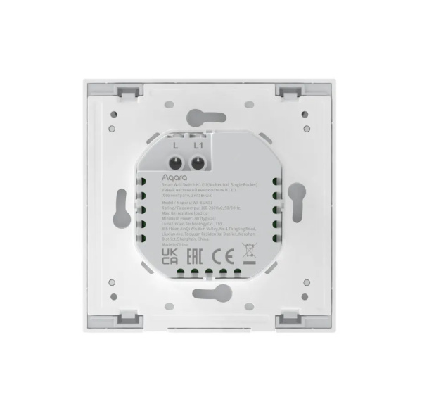 Умный выключатель Aqara Smart wall switch H1 (no neutral, single rocker) WS-EUK01 Белый