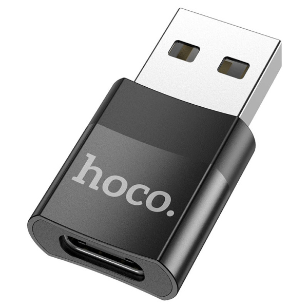 Переходник адаптер USB 2.0 to Type-C Hoco UA17, черный