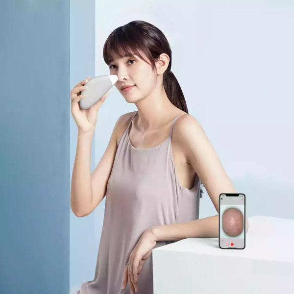 Косметологический аппарат Xiaomi Meishi Smart Visible Blackhead Remover Facial Pore Cleaner Godness Серый
