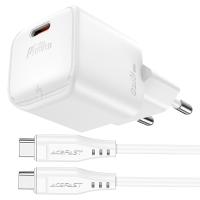 Блок питания + кабель USB-C AceFast A73 Mini 20W White