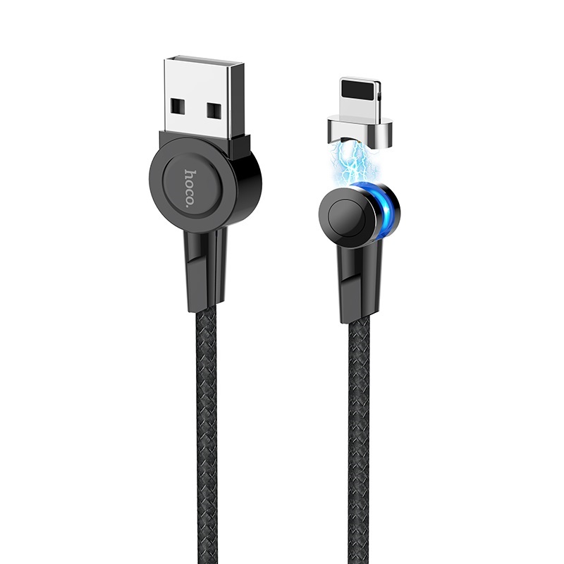 Кабель USB Hoco S8 Magnetic USB - Lightning 1.2м 2.4А черный