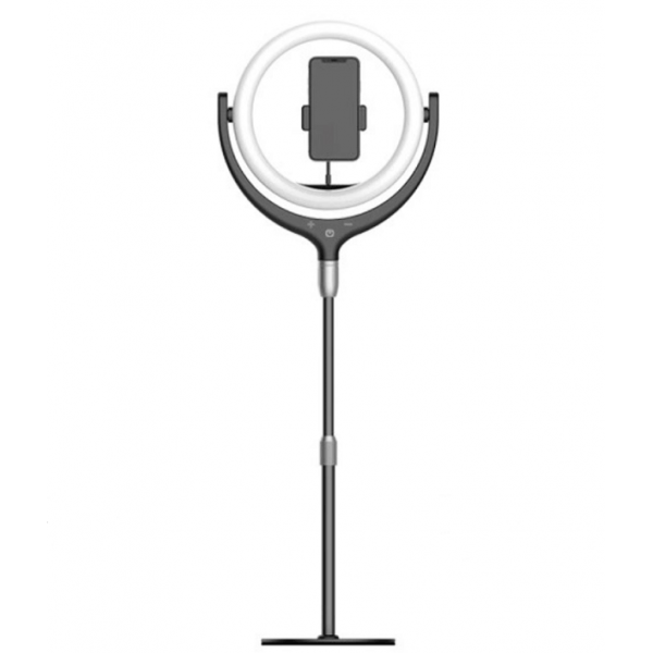 Кольцо-лампа для селфи JMARY F-539A, с жестким кронштейном+подставка, USB, черный, зажим, кронштейн