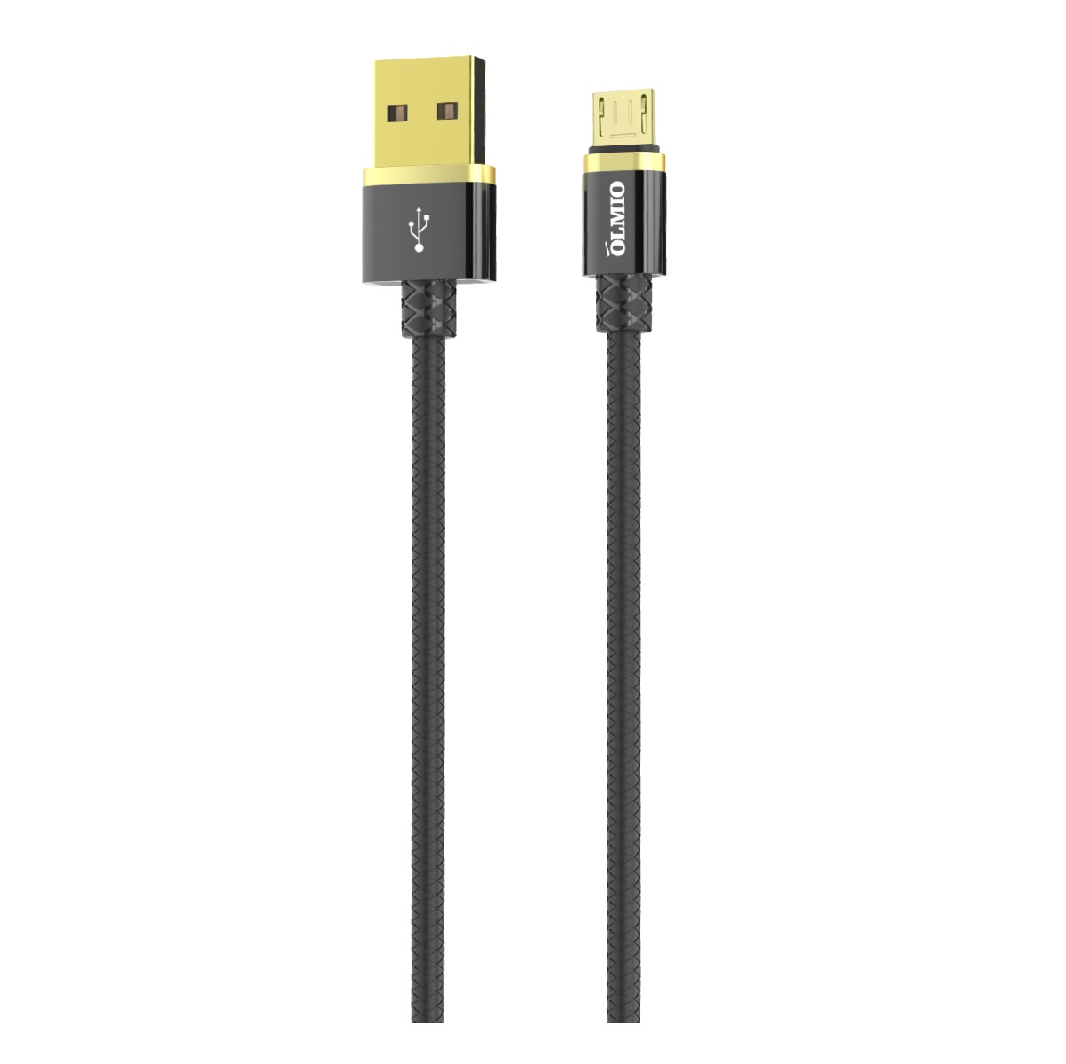 Кабель OLMIO DELUXE, USB 2.0 - microUSB, 1м, 2.1A, черный