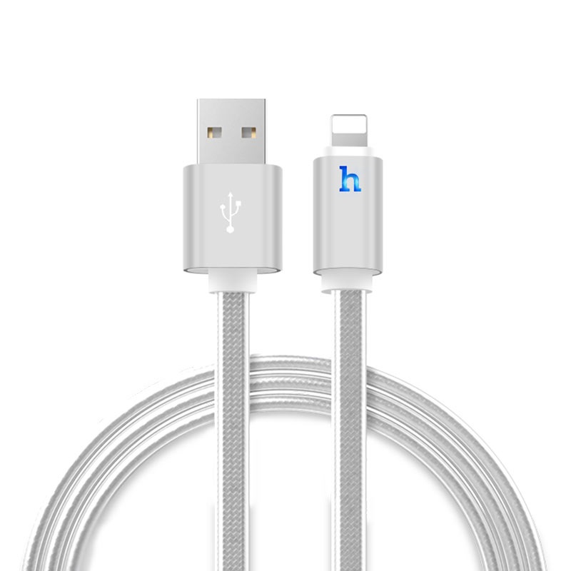 Кабель USB HOCO UPL12 Metal Jelly USB - Lightning 2.1А 2 м Cеребряный