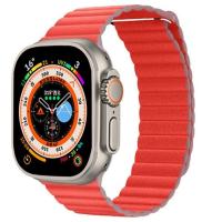Ремешок кожаный Leather Loop для Apple Watch 38/40/41 мм, 225мм, на магните, красный
