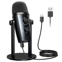 Микрофон универсальный кардиоидный JMARY MC-PW10, Type-C+Bluetooth+AUX, черный