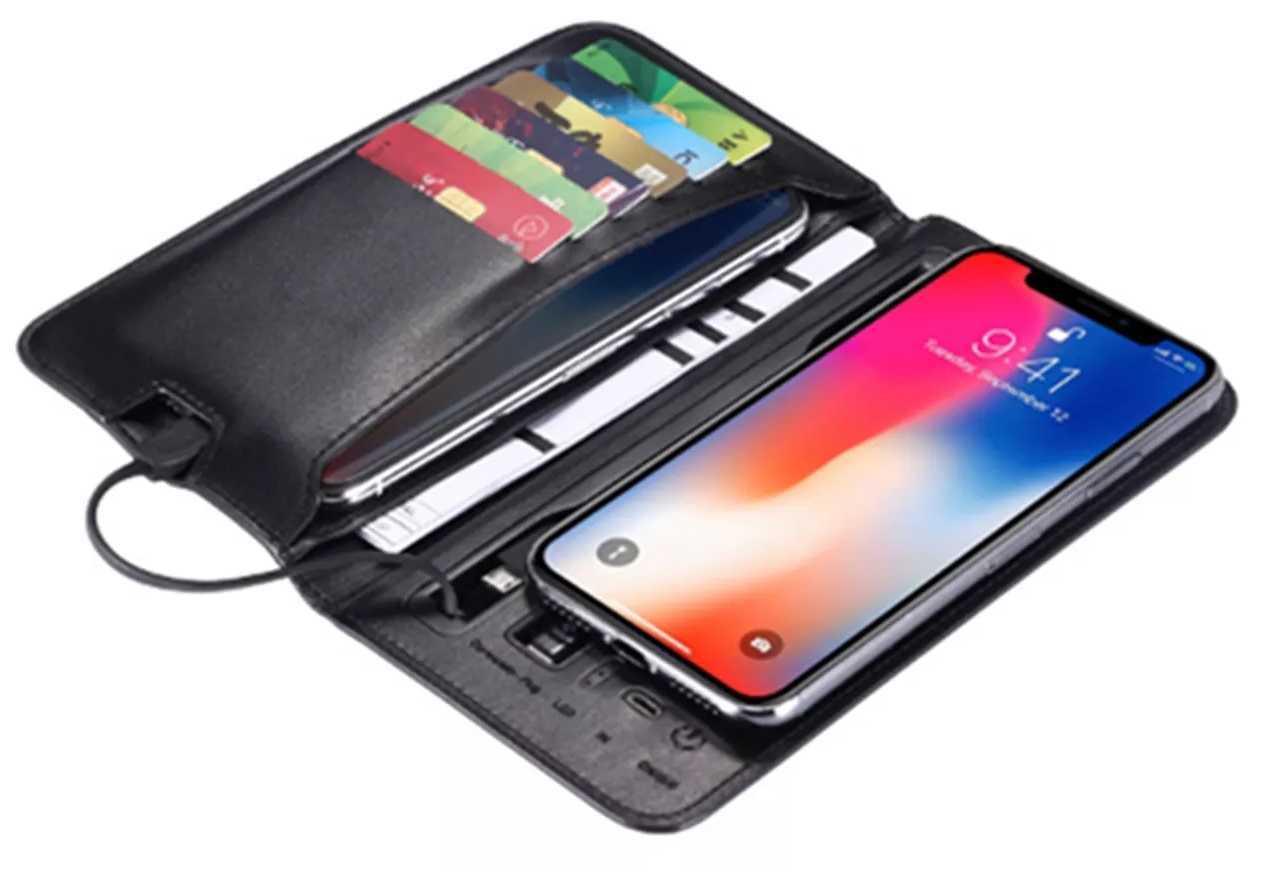 Ци кошелек. Портмоне Power Bank. Повер банк кошелек. Смарт-портмоне Battery-Wallet. Портмоне беспроводной зарядкой