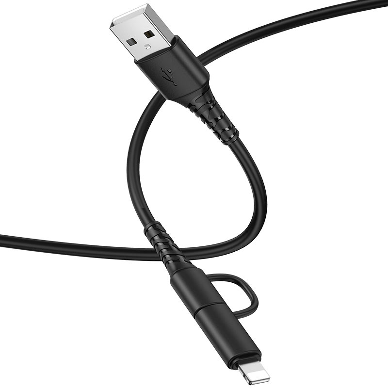 Кабель USB HOCO X54 Cool USB - MicroUSB + Lightning (Черные)