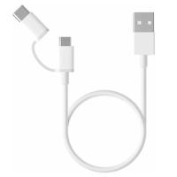 Кабель Mi 2-in-1 USB Cable MicroUSB to Type-C 30см (SJX01ZM)