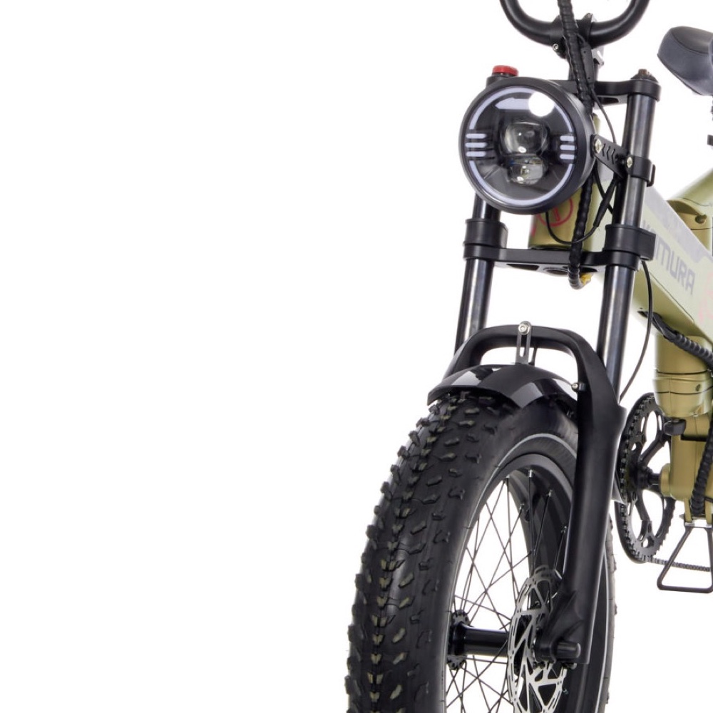 Электровелосипед Yokamura Apache 48V 20Ah Military Khaki — Багажник и заднее освещение