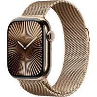 Apple Watch Series 10 GPS + Cellular 42mm Gold Titanium Case with Gold Milanese Loop (MX083)