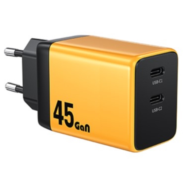 Зарядное устройство WEKOME WP-U33 GaN 45W Yellow