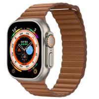 Ремешок кожаный Leather Loop для Apple Watch 38/40/41 мм, 225мм, на магните, коричневый