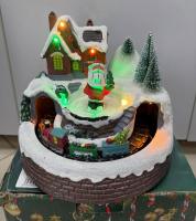 Фигура новогодняя Дед Мороз и железная дорога