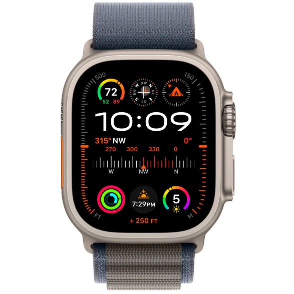 Apple Watch Ultra 2 GPS + Cellular, 49 мм, корпус из титана, ремешок Alpine синего цвета, размер M