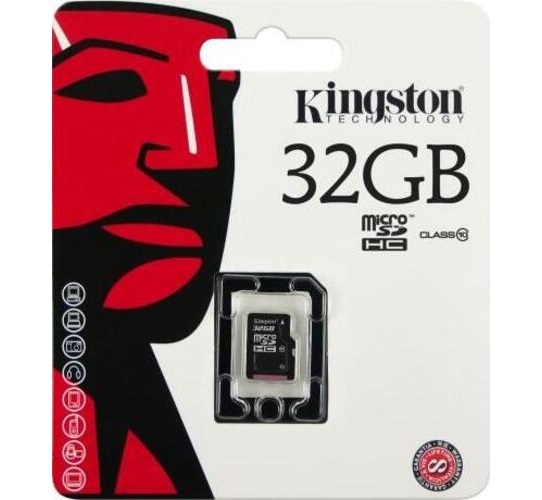Карта памяти microSDHC KINGSTON 32 ГБ, Class 10, SDC10/32GB, 1 шт., переходник SD