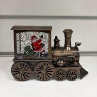 Фонарь новогодний 15 см Паровоз и Дед Мороз