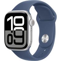 Apple Watch Series 10 GPS 42mm Silver Aluminum Case with Denim Sport Band S/M (MWWA3)