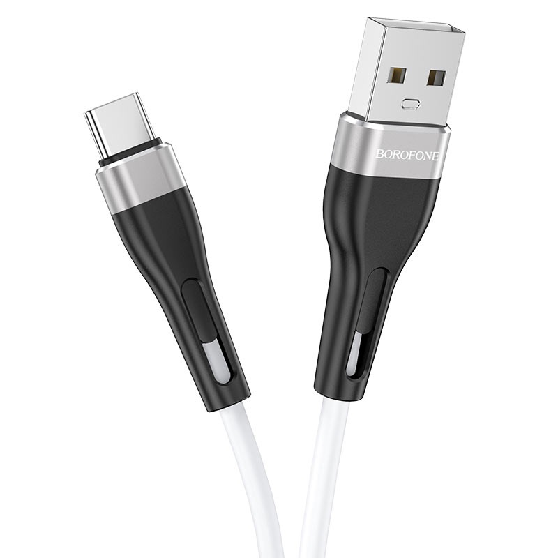 Кабель USB Borofone BX46 Rush, USB - Type-C, 3A, 1м, белый