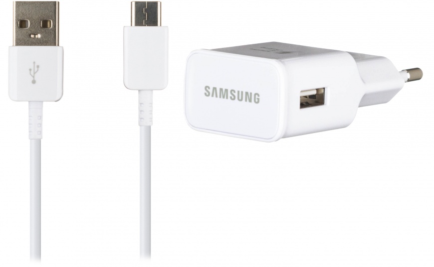 Сетевое зарядное устройство Samsung EP-TA20E + кабель USB Type-C (белый)