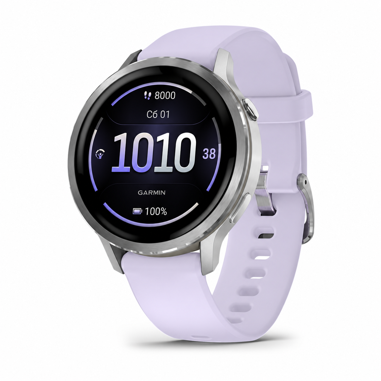 Умные часы Garmin Venu 4 41 мм, корпус серебристый, ремешок барвинковый силиконовый Periwinkle (010-03013-01) Умные часы Garmin Venu 4 41 мм, корпус серебристый, ремешок барвинковый силиконовый Periwinkle (010-03013-01)