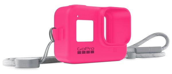 GoPro Sleeve + Lanyard HERO8 ELECTRIC PINK - Силиконовый чехол с ремешком для камеры | AJSST-007 |