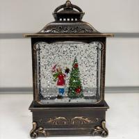 Фонарь новогодний 15 см Елка и ребенок