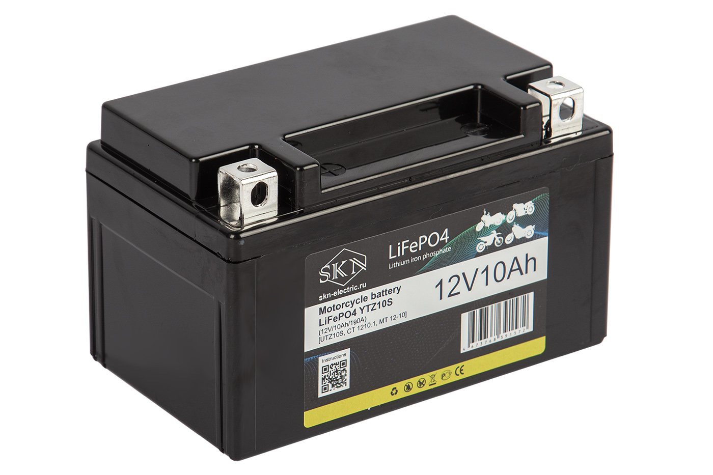 Аккумулятор для мототехники SKN LiFePO4 YTZ10S (12V/10Ah/190A) [UTZ10S, CT 1210.1, MT 12-10]