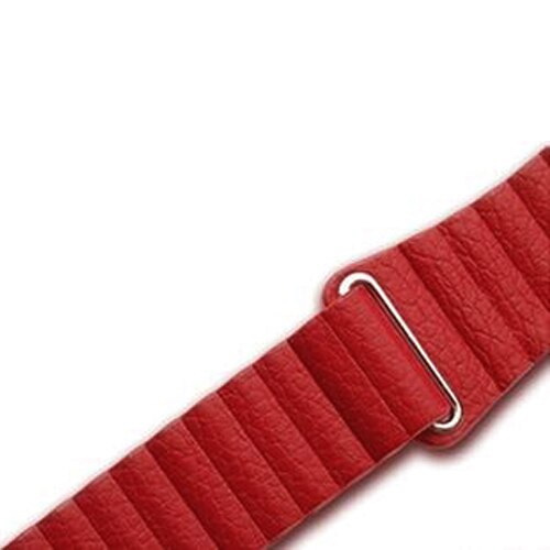 Ремешок кожаный Leather Loop для Apple Watch 38/40/41 мм, 225мм, на магните, красный