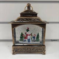 Фонарь новогодний Снеговик с мальчиком и девочкой