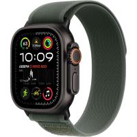 Apple Watch Ultra 2 (2024) 49mm Black Titanium Case with Green Trail Loop S/M