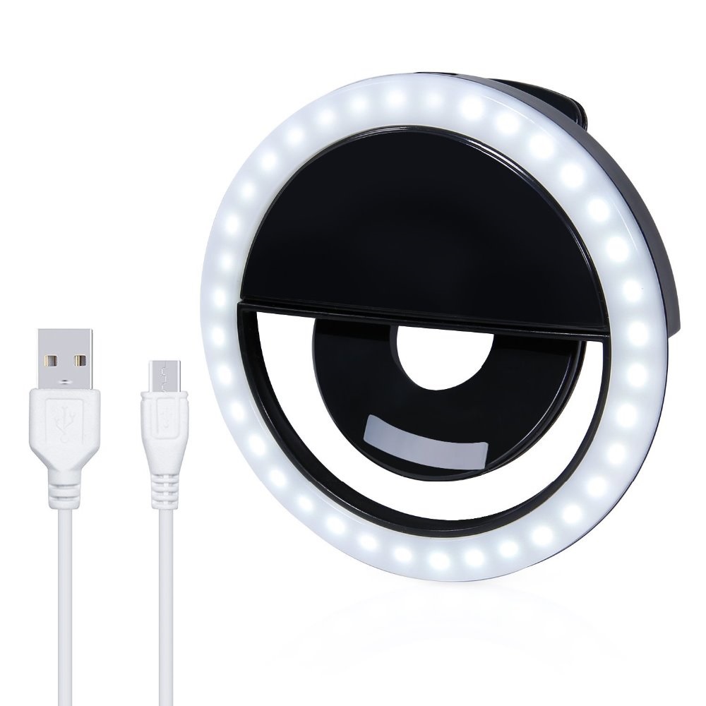 Вспышка-подсветка для телефона селфи-кольцо Selfie Ring Light RK-12 Black