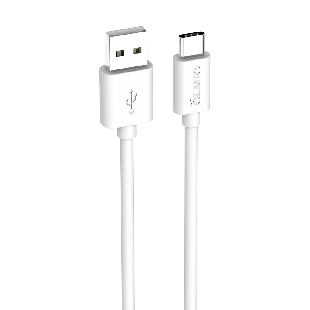 Кабель OLMIO USB 2.0 - USB type-C, 1м, белый